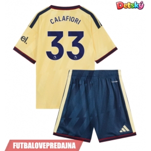 Lacne Dětský Futbalové dres Arsenal Riccardo Calafiori #33 2026-27 Krátky Rukáv - Tretina (+ trenírky)
